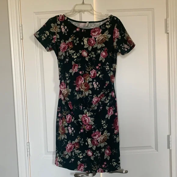 slim fit dress slacks Late Night Pink Floral Print Maternity Ruched One Shoulder Midi Dres – Club  L London main image 1